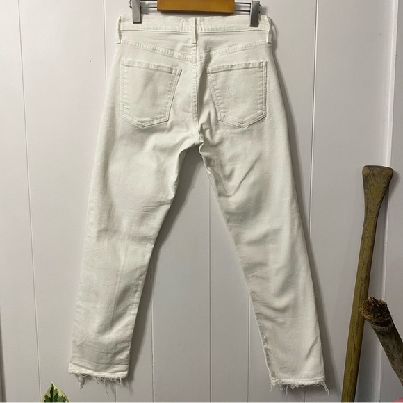 AGOLDE Isabel Slim Boyfriend Distressed Ankle Jeans White 45231 A015-1012 holes - Picture 6 of 11